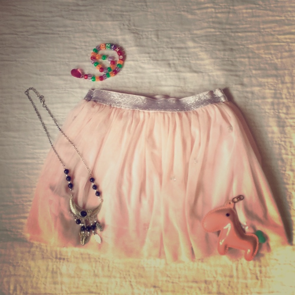 Glittery pink skirt